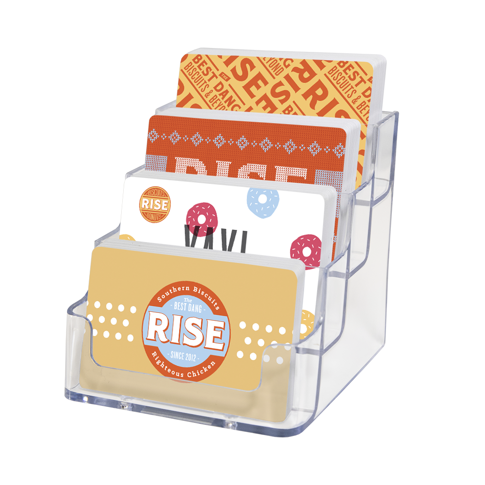 Four Slot Gift Card Display Stand